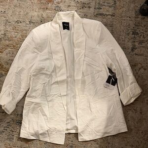 Simply Vera Open-Front White Blazer Jacket